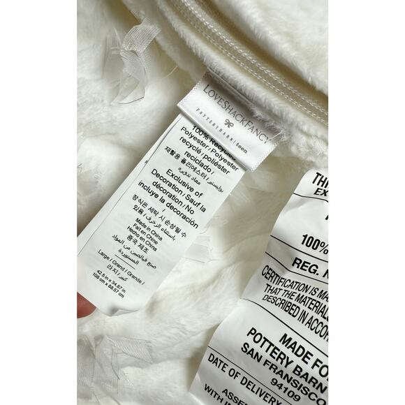 NWT Large LoveShackFancy Bow Bean Bag Chair Slipcover Only - Picture 11 of 11